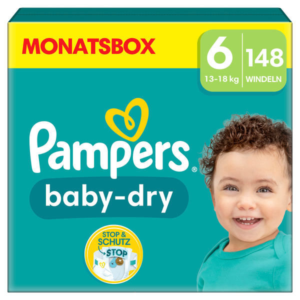 Pampers Baby Dry Gr. 6 Extra Large (13-18kg), 148 Stk.