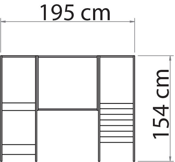 Modulares Spielpodest mit Kletteraufstieg, Brücke & Rutsche, 3-teilig, ab 18 Monate, 10 Jahre Garantie