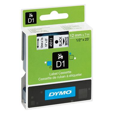 DYMO Schriftbandkassette 12 mm x 7 m, schwarz auf weiß