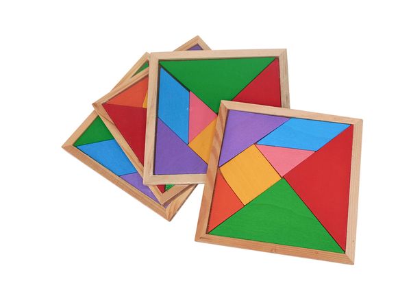 Tangram Puzzle aus Holz, 4 Stück