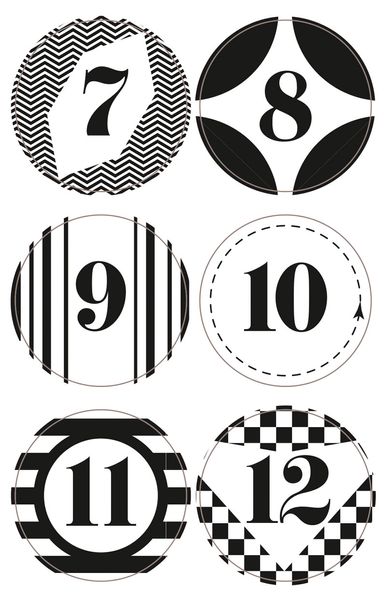 Rund-Sticker-Set für Adventskalender, 3x24 Stück
