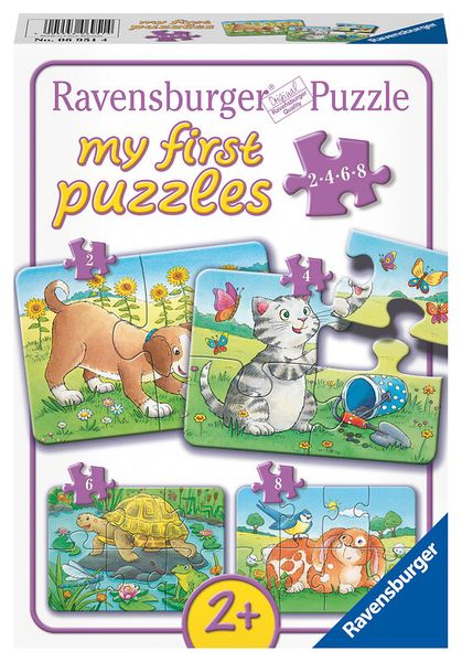 RAVENSBURGER my first puzzles: Niedliche Haustiere, 4 Kinderpuzzles mit 2, 4, 6, 8 Teilen, ab 2 Jahre