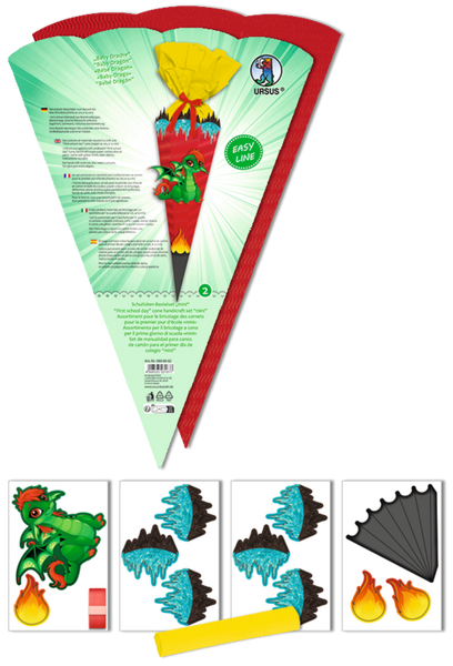 Geschwister Schultüten-Bastelset Easy Line Drache, 41 cm, 1 Set