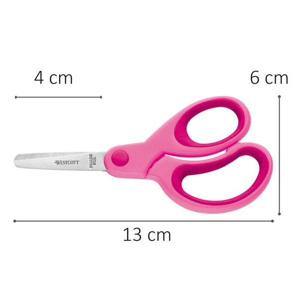 Kinderschere Westcott Softgrip Kids, rund, pink, 13cm