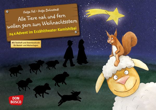 Kamishibai Bildkartenset - Alle Tiere nah und fern wollen gern zum Weihnachtsstern