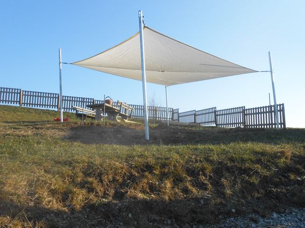 Sonnenschutzanlage Viereck, 5 x 5 m, 200 g/qm