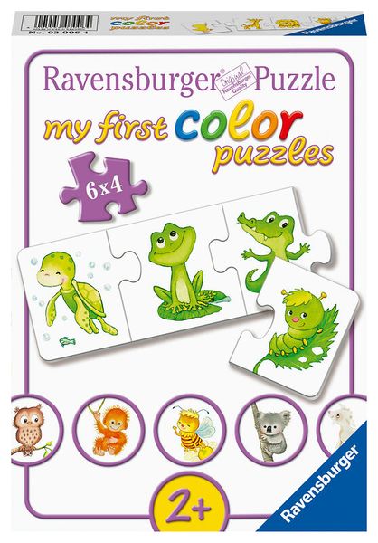 RAVENSBURGER my first color puzzles: Meine liebsten Tierkinder, 6 Kinderpuzzles mit 4 Teilen, ab 2 Jahre