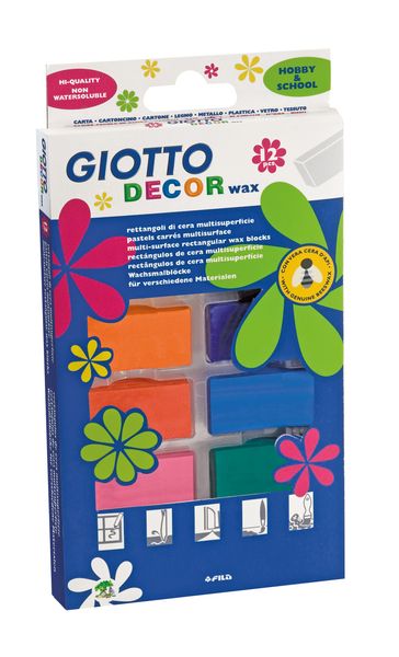 GIOTTO Decor Wachsmalblöcke, 12 Stück