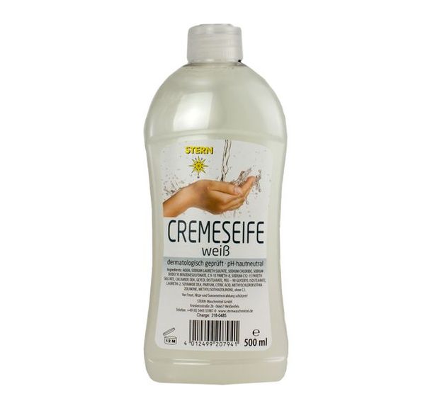 Creme-Seife weiß, Schnappverschluß , neutraler Duft, 1x500 ml