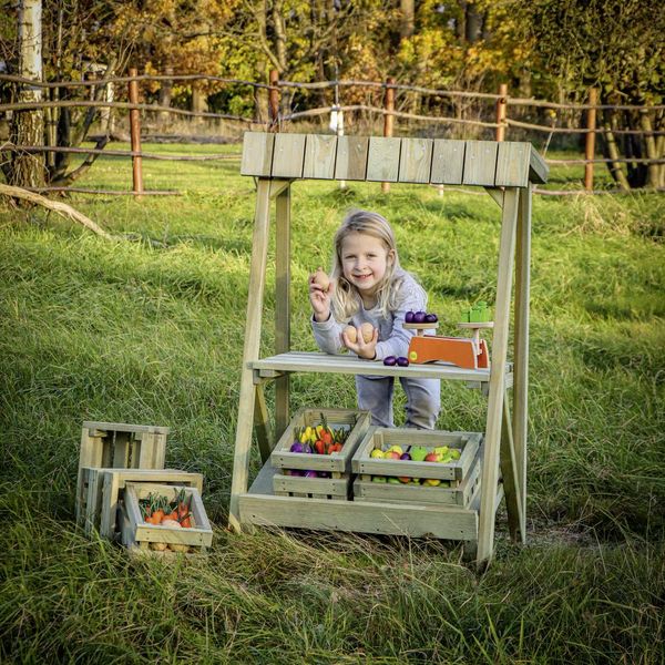 ERZI Outdoor Marktstand, Kiefernholz,  77 x 51 x 117 cm, ab 3 Jahre