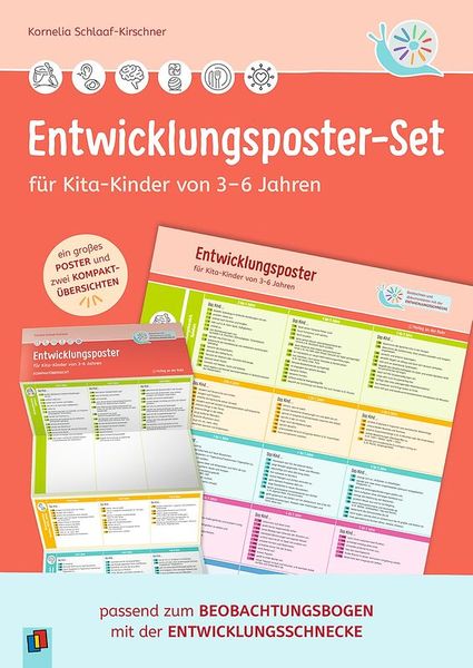 Entwicklungsposter-Set für Kita-Kinder von 3–6 Jahren 