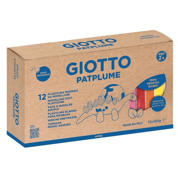 GIOTTO Patplume Kinder-Softknete, 12 x 150g, farbig sortiert