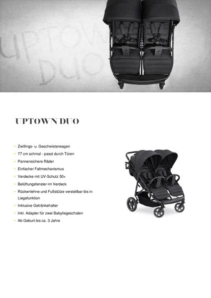 HAUCK Buggy für 2 Kinder - Uptown Duo - Black