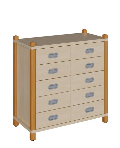 Stollenschrank mit 10 Schüben, 106 cm Breite