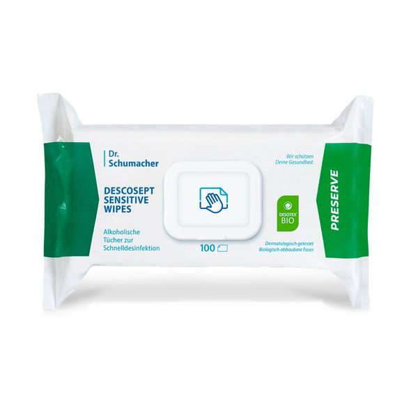 Descosept Sensitive Wipes Bio (Dr. Schumacher), VAH zert., 1x100 Tücher