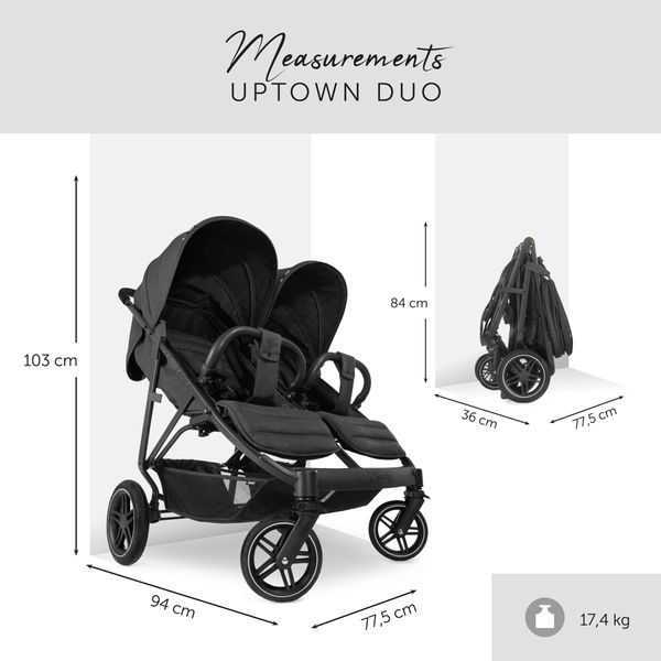 HAUCK Buggy für 2 Kinder - Uptown Duo - Black