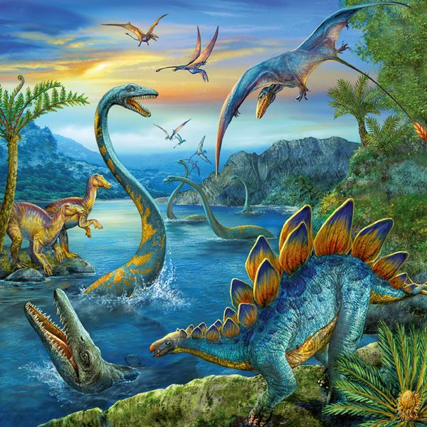 RAVENSBURGER Puzzle Faszination Dinosaurier, 3 x 49 Teile,  ab 5 Jahre