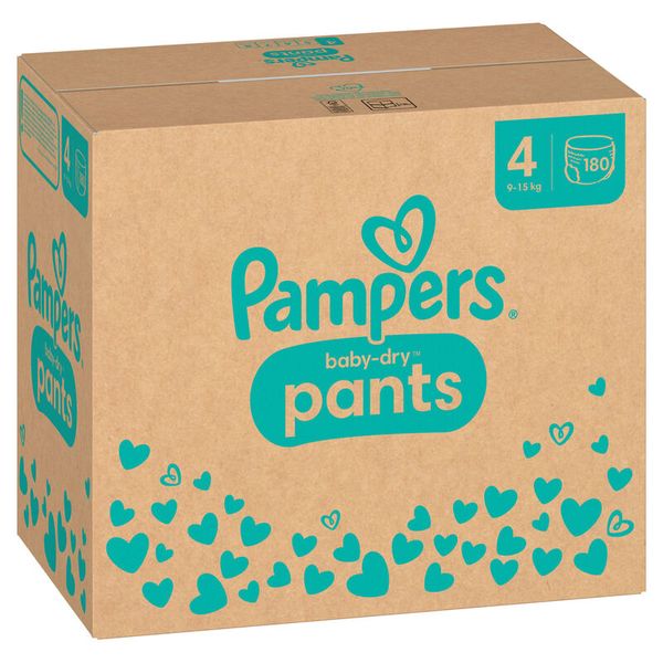 Pampers Baby Dry PANTS Gr. 4 Maxi (9-15k), 180 Stk.