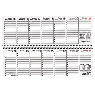 Tischkalender 2025, quer, 1 Woche/1 Seite