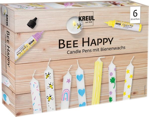 KREUL Candle Pen 6er Set, Bee Happy