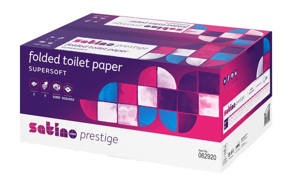 Satino Prestige Toilettenpapier Einzelblatt (weiss, 2-lagig), 9.000 Blatt, 