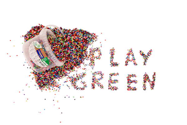 Bügelperlen im Eimer "I am green", aus 100% Zuckerrohr, 10 Farben, 20.000 Stück