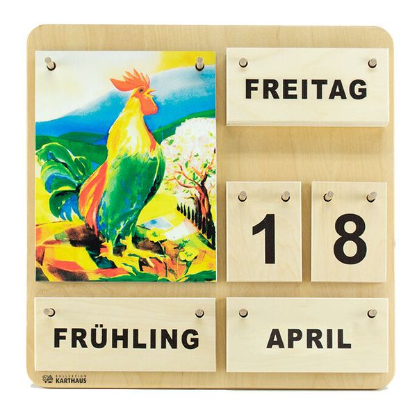 Kalender "Vier Jahreszeiten" aus Holz, inkl. Aufsteller