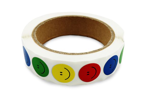 Smiley Sticker, 1.000 Stück (1 Rolle)