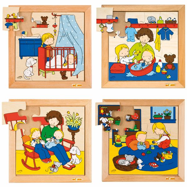 EDUCO Baby Puzzles, 4 Puzzle (2 x9, 2 x 12 Teile), ab 3 Jahre