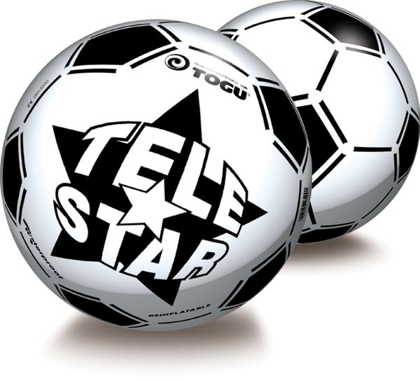 Fußball Telestar mit Ventil, Ø 23 cm, schwarz-weiß, Gewicht 140g