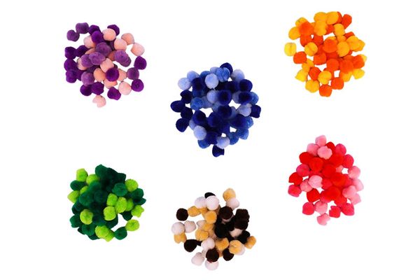 Pompons, Ø 2 cm, 1500 Stück, Farbe gemischt