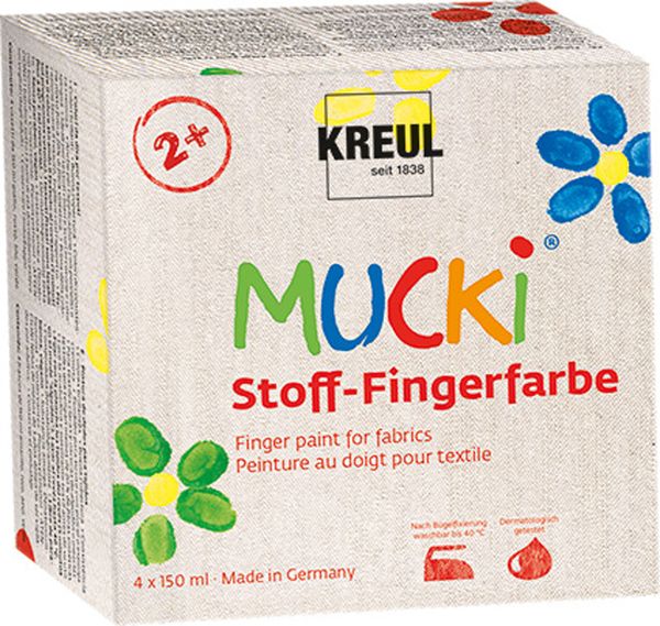 MUCKI Textil-Fingerfarbe 4er Set