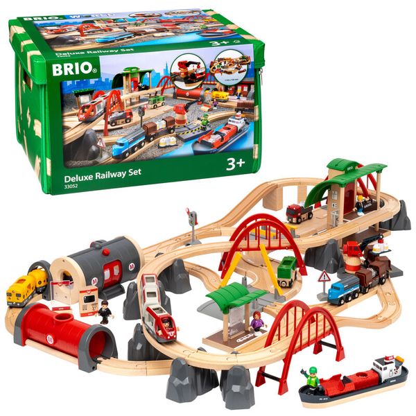 BRIO Straßen & Schienen Bahn Set Deluxe, ab 1 Spieler, ab 3 Jahre