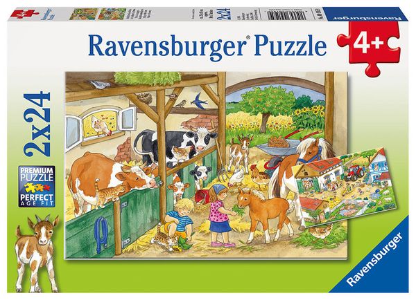 RAVENSBURGER Puzzle-Set ab 4 Jahre, 4 Puzzles à 2x24 Teile (192 Teile)