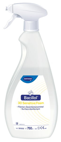 Bode Bacillol® 30 Sensitive Foam, gebrauchsfertiger Schaum zur Schnelldesinfektion, VAH zert., 750 ml, m. Schaumsprühkopf