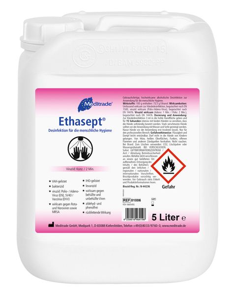 Ethasept Händedesinfektion, VAH gelistet, 1x5  l