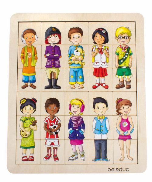 Match & Mix Puzzle Kinder, Holz, 30 Teile, ab 4 Jahre