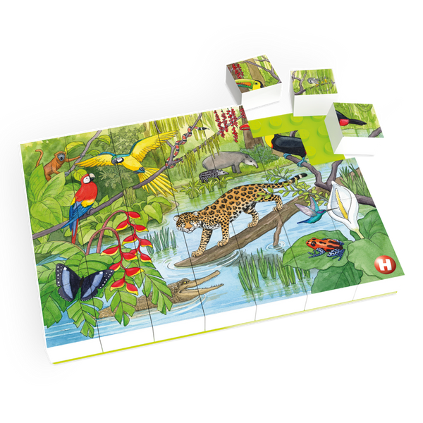 HUBELINO Puzzle Tierwelt im tropischen Regenwald (35-teilig), ab 4 Jahre