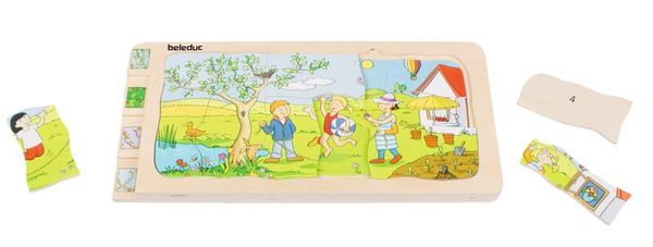 Lagen-Puzzle 4 Jahreszeiten, 36 Teile, Holz, ab 4 Jahre