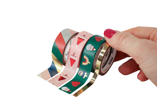 Washi Tape, Weihnachtsmotive, 4x10m, 3 Rollen