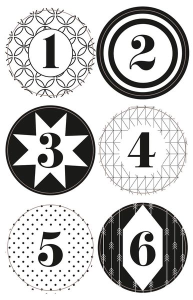 Rund-Sticker-Set für Adventskalender, 3x24 Stück
