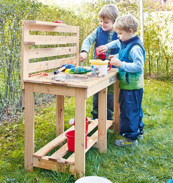 PINOLINO Matschküche mit Wasserschüsseln aus Edelstahl