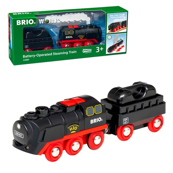 BRIO Batterie-Dampflok mit Wassertank & Dampffunktion, ab 3 Jahre