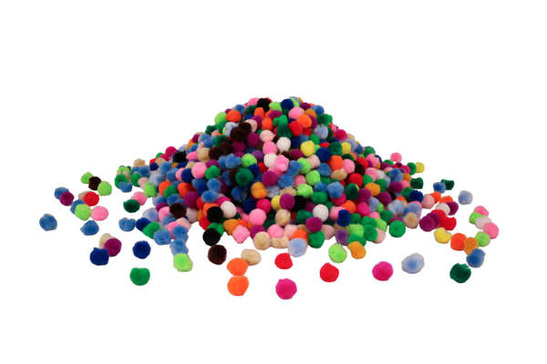 Pompons, Ø 2 cm, 1500 Stück, Farbe gemischt