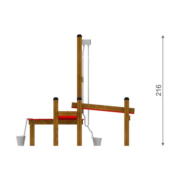 Sand-und Wasserspieltisch mit Eimeraufzug (Rote und Schwarze Variante)