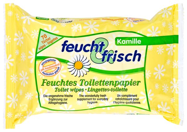 Toilettenpapier feucht, Kamille, 4x70 Tücher