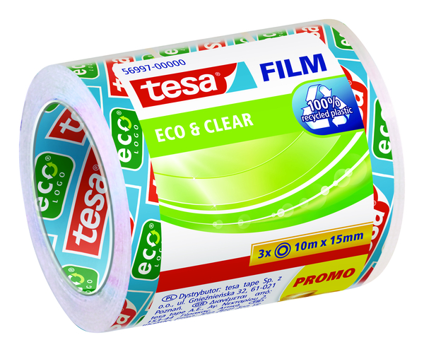 Tesafilm Eco & Clear, 3 Rollen