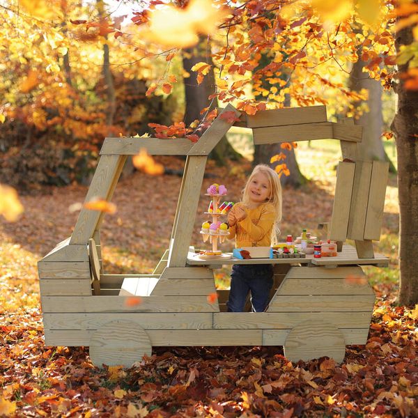 ERZI Foodtruck aus Holz, Outdoor LxBxH: 179 x 90 x 139 cm