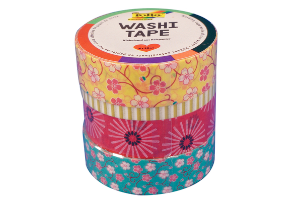 Washi Tape, Flower Power, 4x10m, 4 Rollen