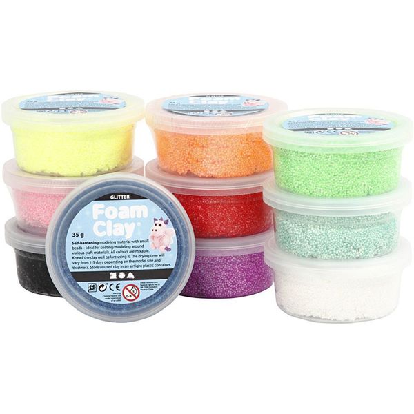  Foam Clay, sortierte Farben, 10 Dosen á 35g